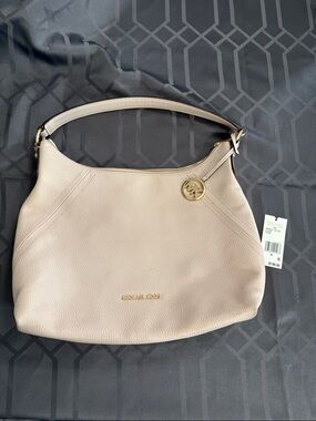Michael Kors Pebbled Leather Shoulder Bag in soft pink
